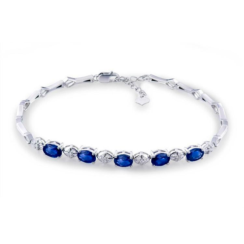 Zlatý náramok s 3.01ct zafírmi a diamantmi Lenora