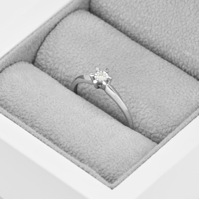 Zlatý zásnubný prsteň s diamantom 91492