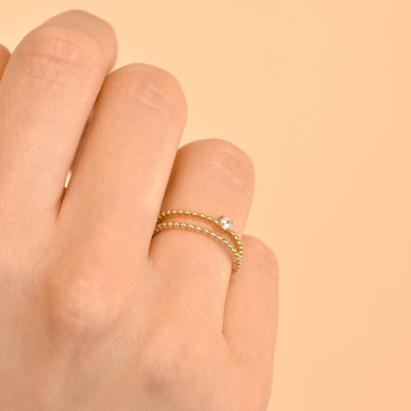 Set guličkových prsteňov s diamantom Cortes