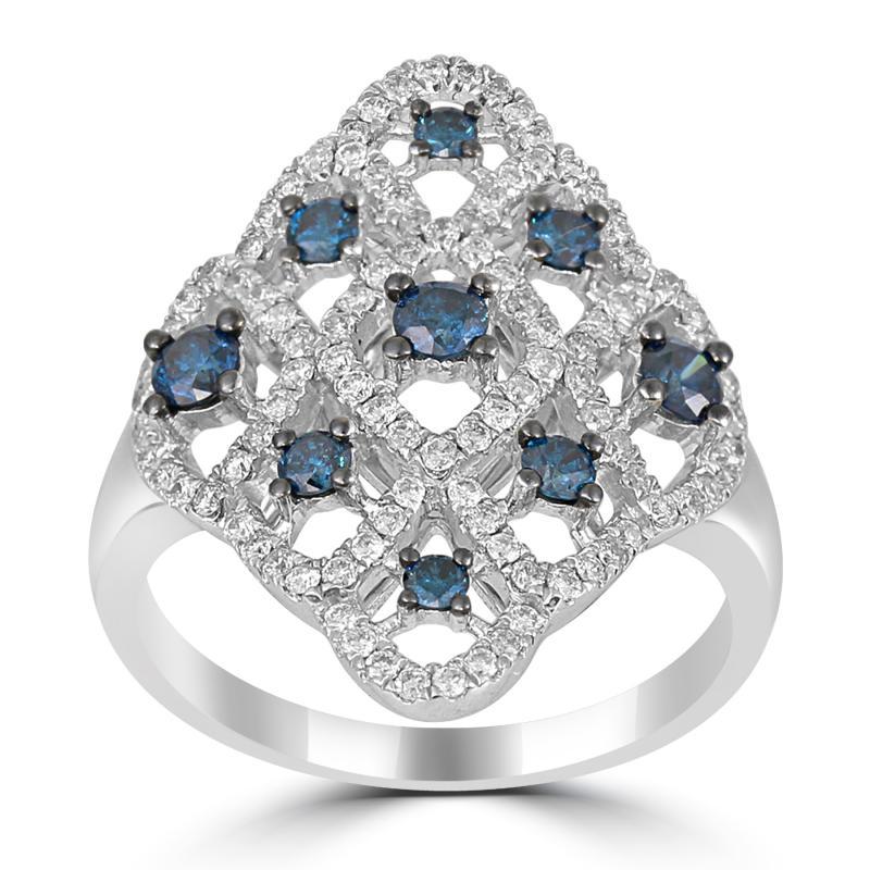 Diamantový prsteň s modrými diamantmi 11333