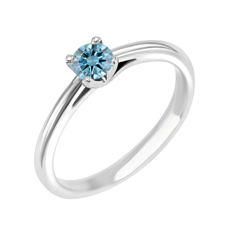 Zásnubný prsteň s certifikovaným fancy blue lab-grown diamantom Katya