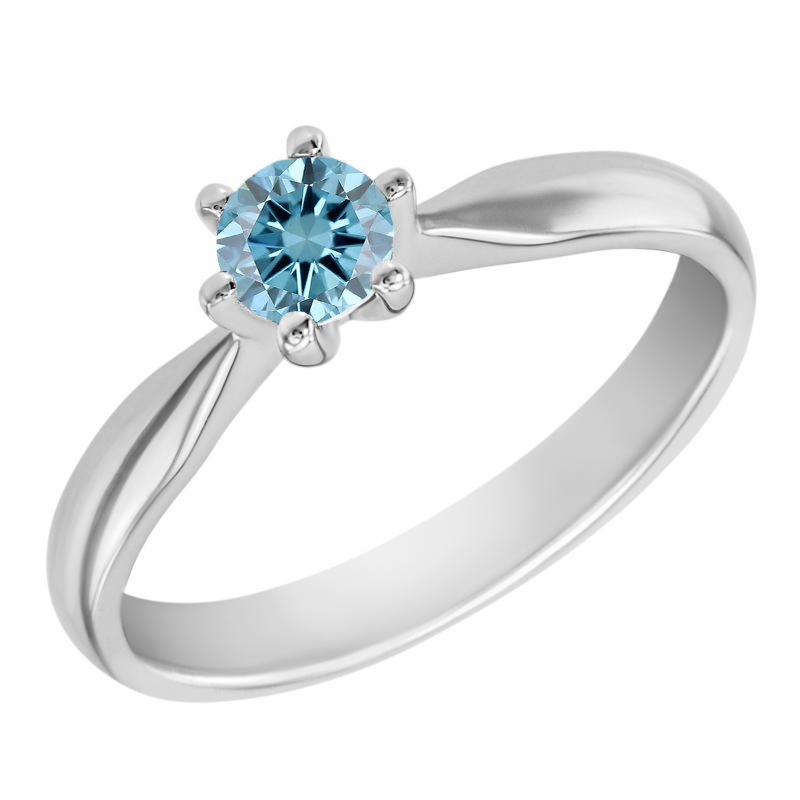 Zásnubný prsteň s certifikovaným fancy blue lab-grown diamantom Iravan