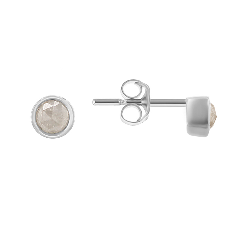 Minimalistické bezel náušnice so salt and pepper diamantmi Tofine 118493