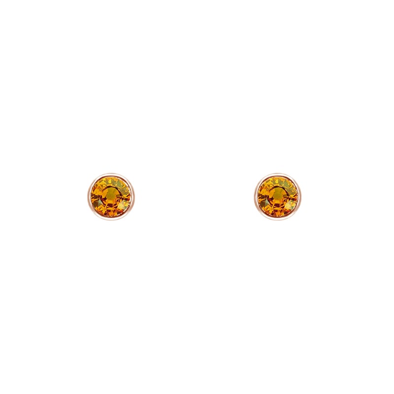 Strieborné bezel náušnice s padparadscha zafírmi Viosa 122093