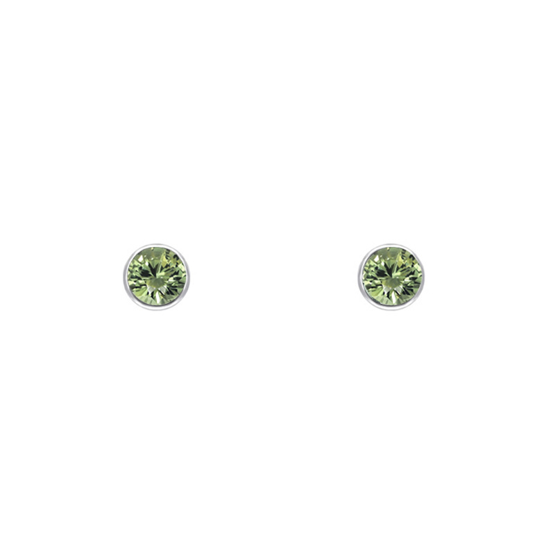 Strieborné bezel náušnice so zelenými zafírmi Viosa 125533