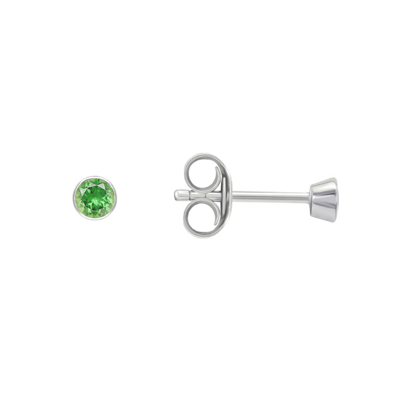 Minimalistické bezel náušnice s tsavorit granátmi Viosa 125543
