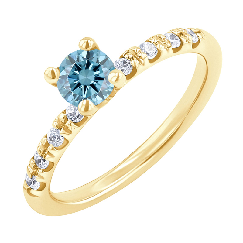 Zásnubný prsteň s certifikovaným fancy blue lab-grown diamantom Mae 132523