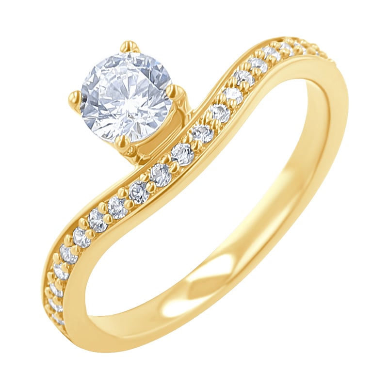 Atypický zásnubný prsteň s lab-grown diamantmi Clea 137463