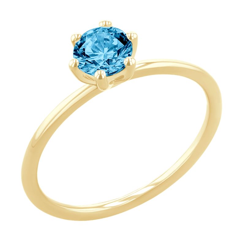 Zásnubný prsteň s certifikovaným fancy blue lab-grown diamantom Birdie