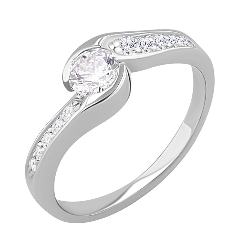 Zásnubný prsteň s 0.35ct GIA certifikovaným diamantom Naia