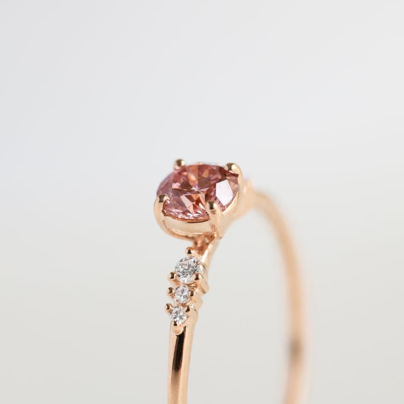 Zásnubný prsteň s 0.40ct IGI certifikovaným ružovým lab-grown diamantom El 144643