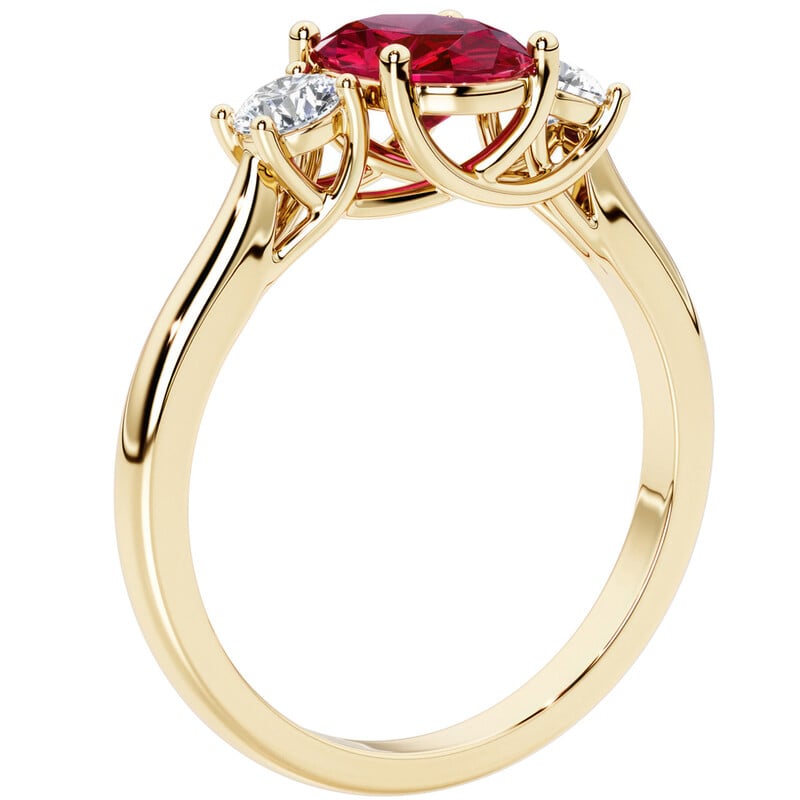 Zásnubný prsteň s lab-grown rubínom a diamantmi Brink 146383