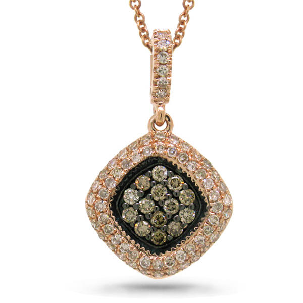 Zlatý náhrdelník s barevnými diamanty