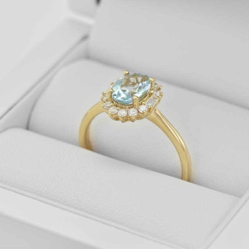 Akvamarínový prsteň s diamantmi Eris 2463