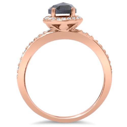 Zásnubný prsteň s čiernym diamantom a diamantmi 2693