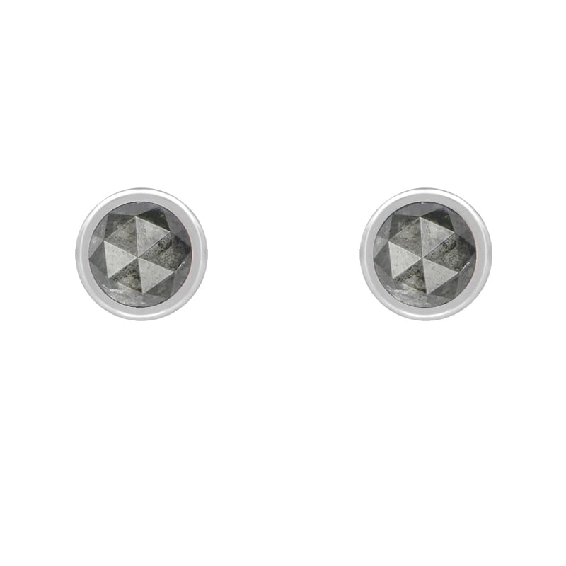 Zlaté bezel náušnice s 4mm čiernymi diamantmi Aiman 38303