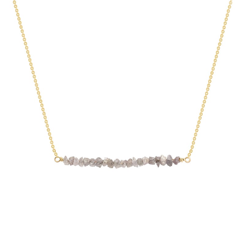 Zlatý choker s ružovými nebrúsenými diamantmi Briely