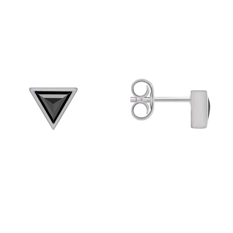 Náušnice s triangle černými diamanty 39963