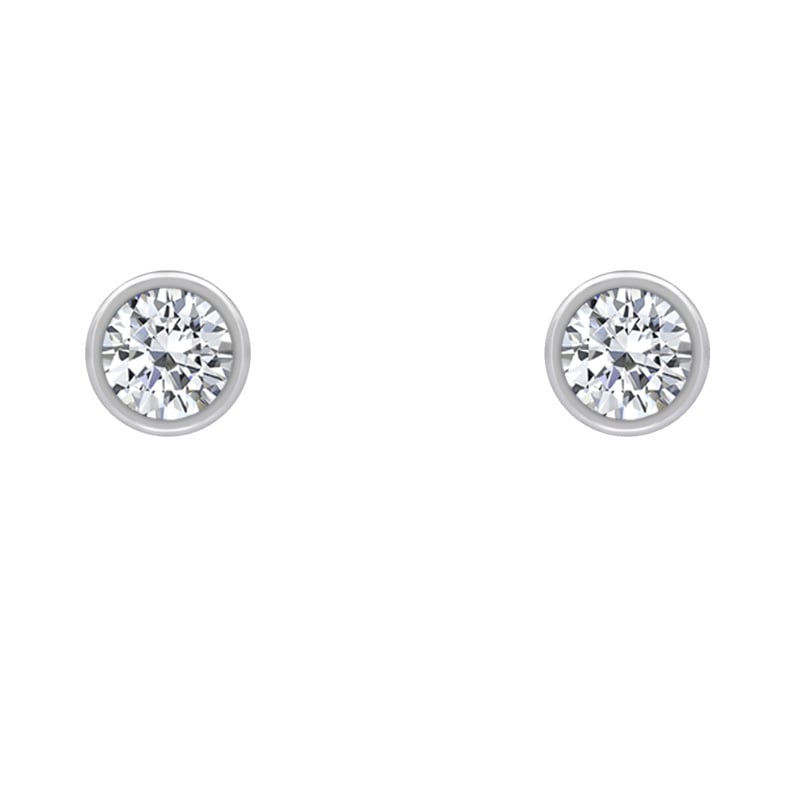 Zlaté bezel náušnice s 0.16ct diamantmi Delilah