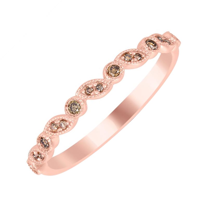 Champagne diamanty v zlatom eternity prsteni Lyla