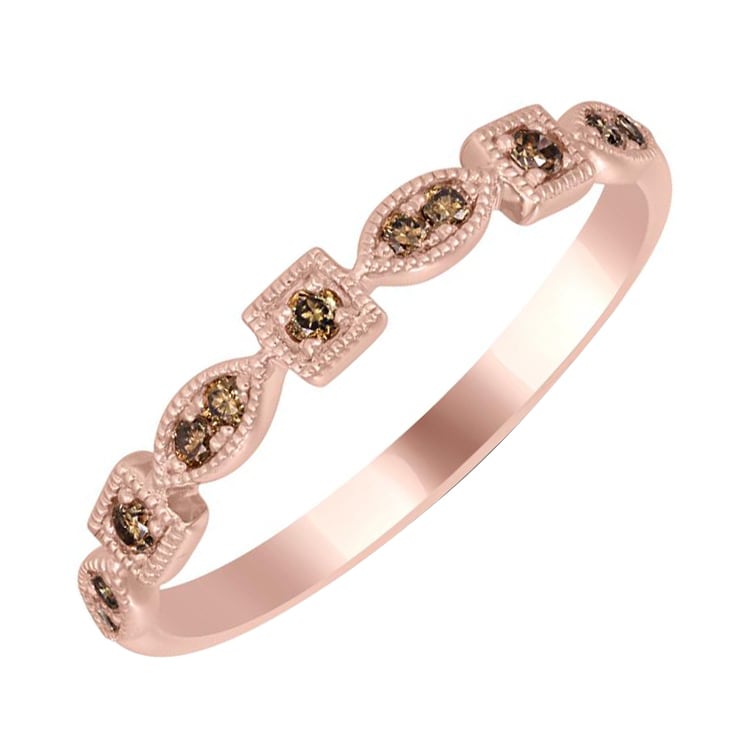 Zlatý eternity prsteň so champagne diamantmi