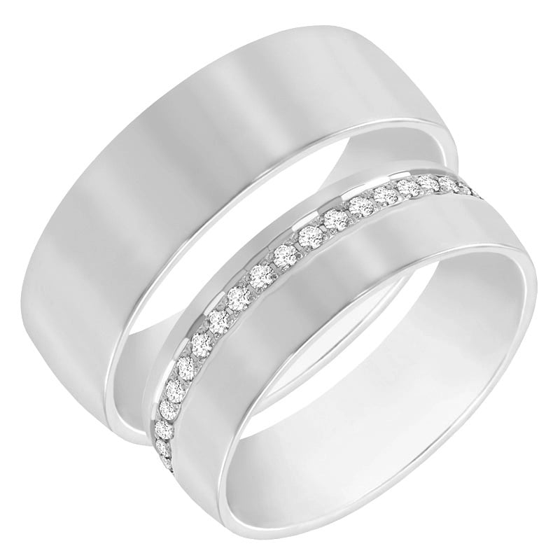 Zlaté snubní prsteny s diamanty 60823