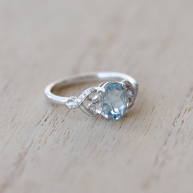 Zlatý akvamarínový prsteň s diamantmi Chlorys