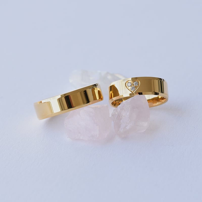 Prstene so skosenými hranami a diamanty 63303