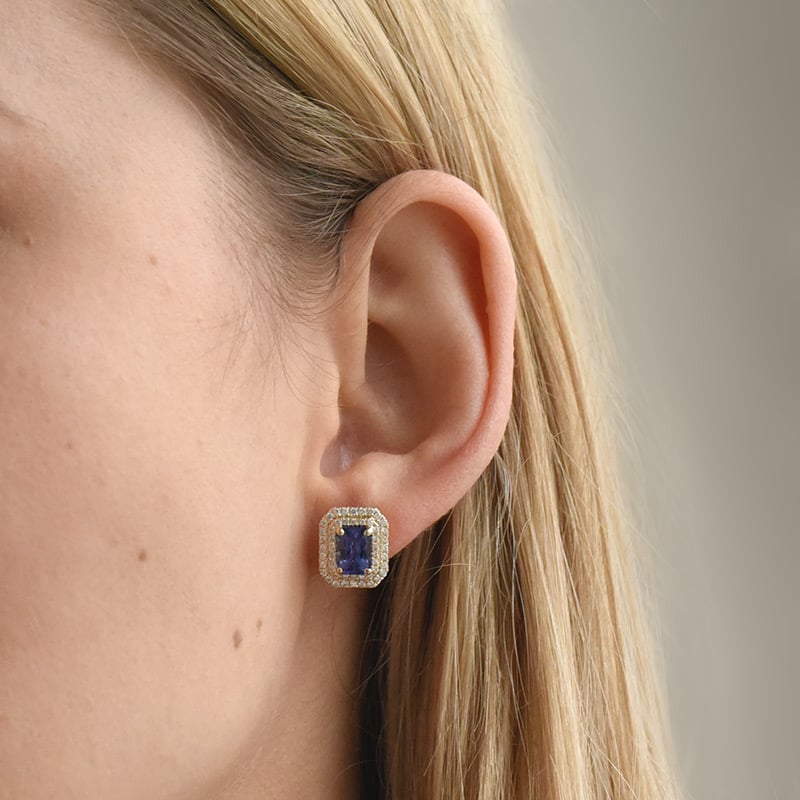 Tanzanitové náušnice s diamantmi Valentina