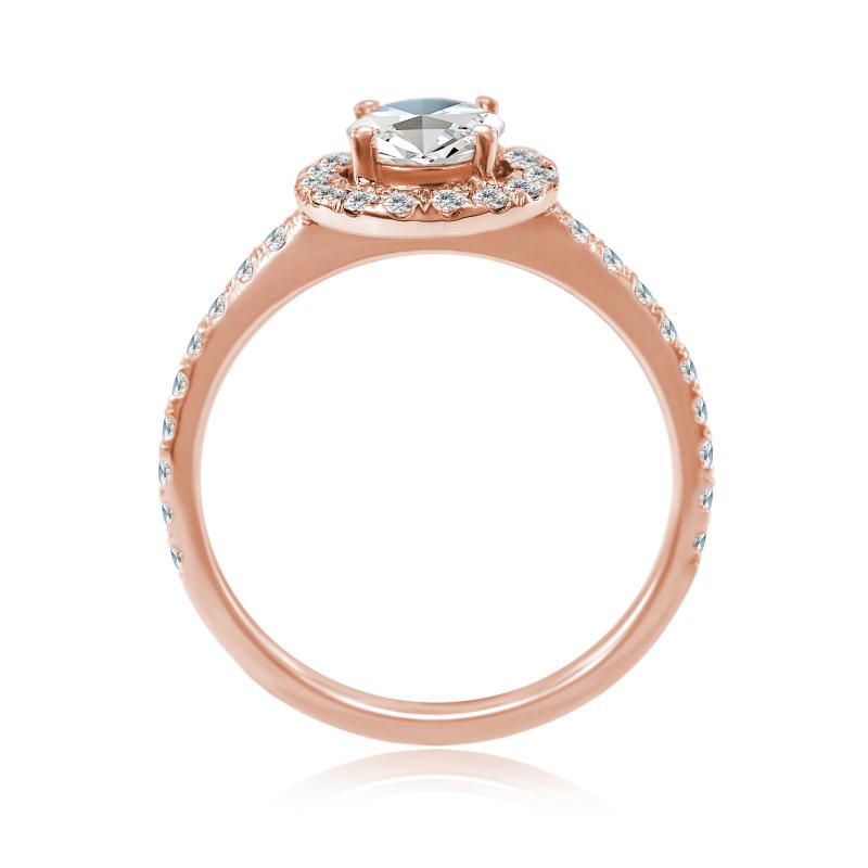 Zlatý halo zásnubný prsteň s lab-grown diamantmi Kerau 76053