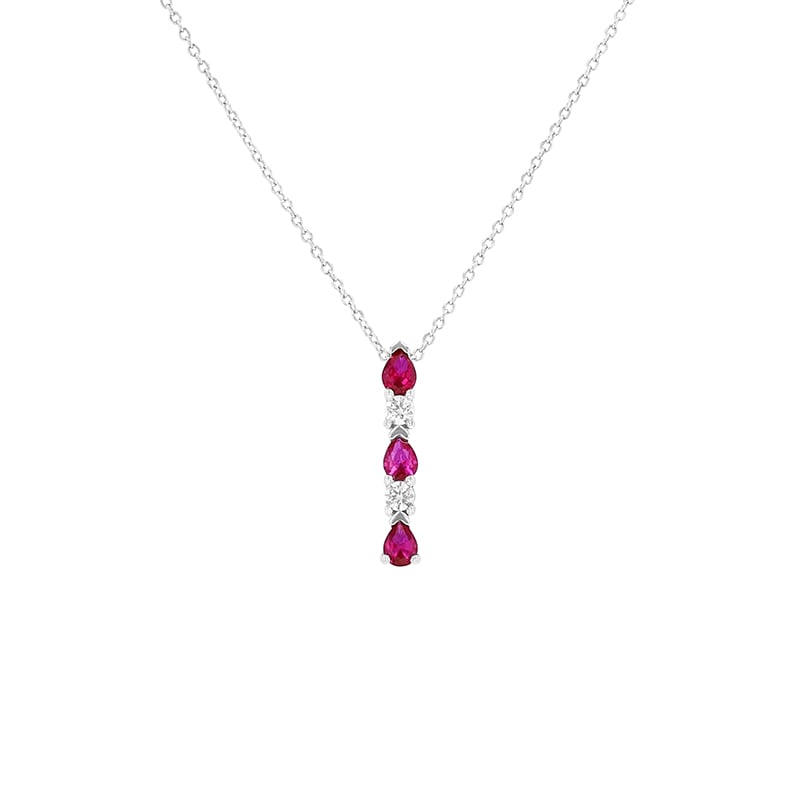 Elegantný prívesok s diamantmi a rubínmi Anjali