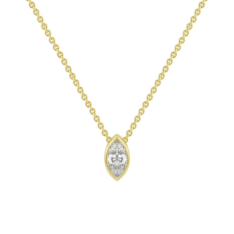 Zlatý náhrdelník s 0.25ct GIA certifikovaným marquise diamantom Robert