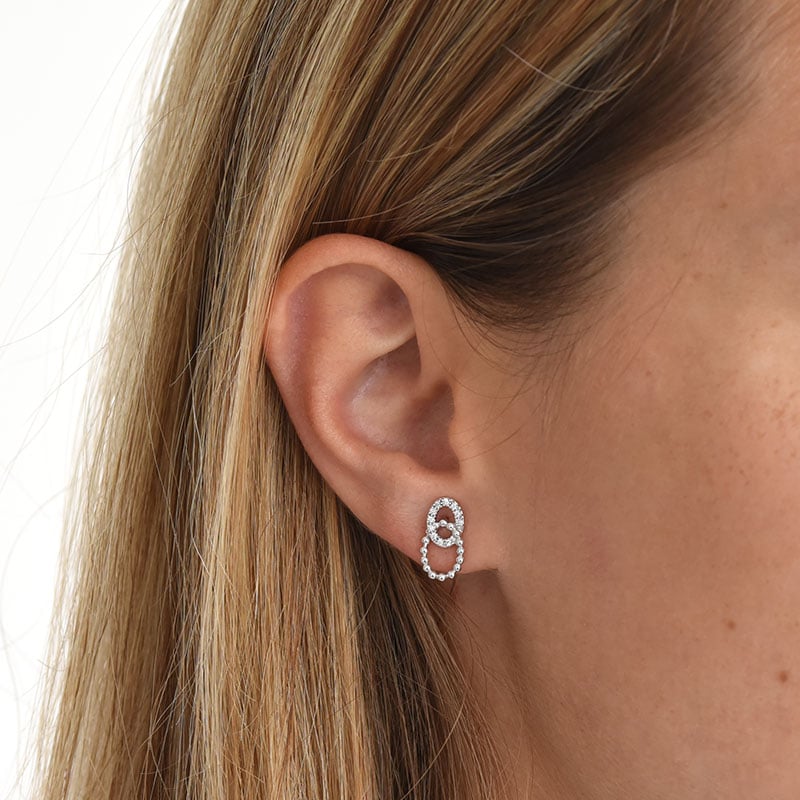 Prepletané náušnice s diamantmi Marcas