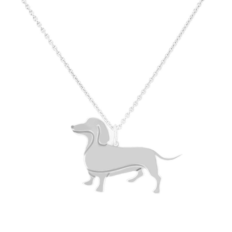 Strieborný prívesok v tvare psa s gravírom Dachshund