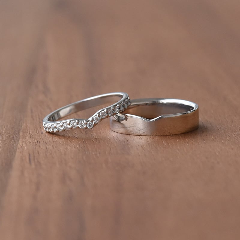 Eternity prsteň s diamantmi a pánský plochý prsteň Timothee 100094