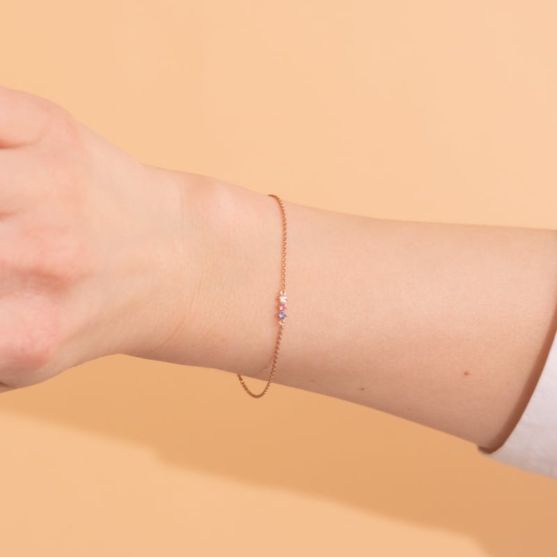Minimalistický náramok s drahokamami podľa vášho výberu Ruby 100764