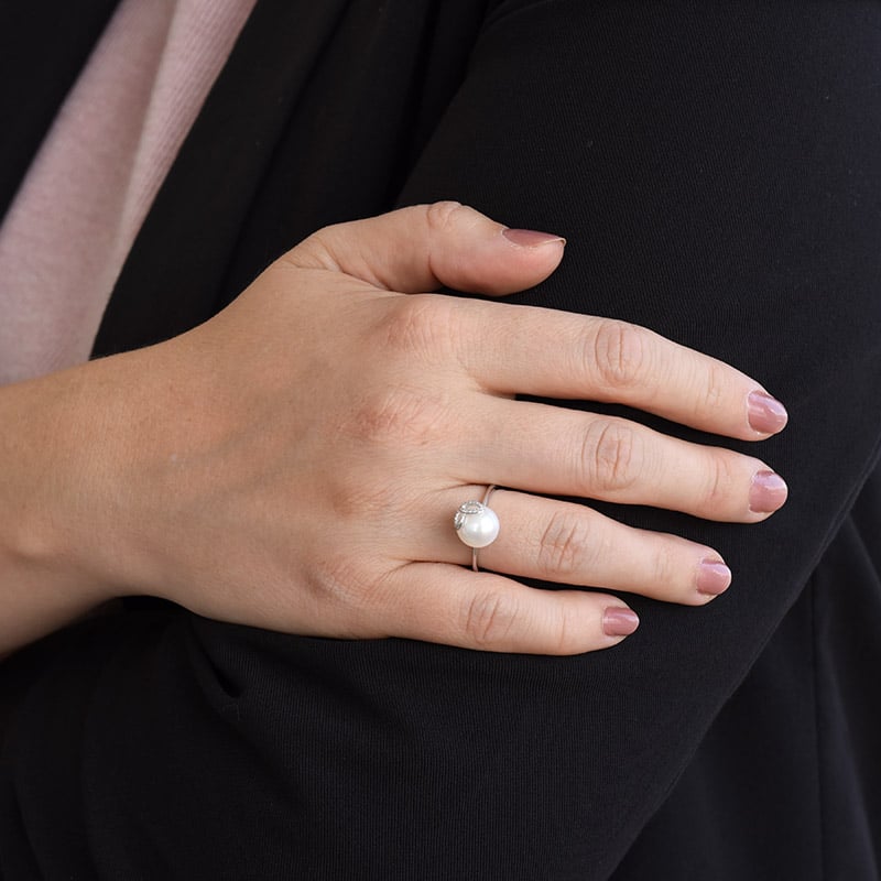 Perlová kolekcia šperkov s diamantovými lístkami Hogg 103554