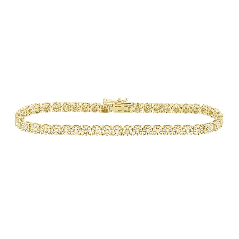 Elegantný náramok s diamantmi zo žltého zlata 107334