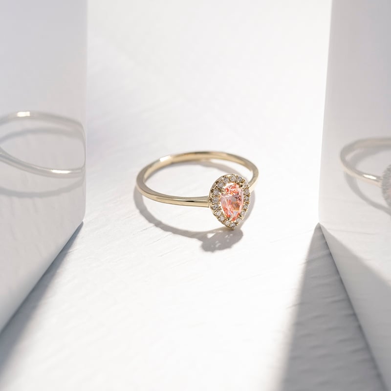 Zásnubný prsteň s 0.36ct IGI certifikovaným ružovým lab-grown diamantom Briana 111354