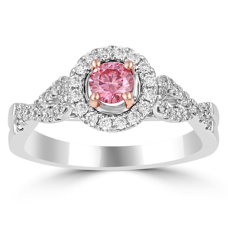 Zásnubný prsteň s certifikovaným fancy pink lab-grown diamantom Koemi