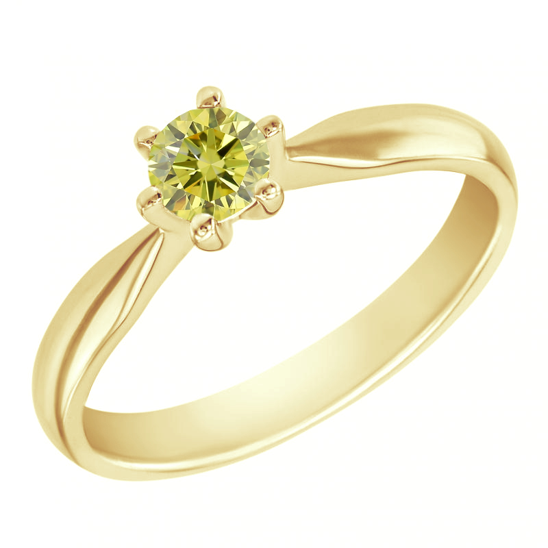 Zásnubný prsteň s certifikovaným fancy yellow lab-grown diamantom Iravan 113714