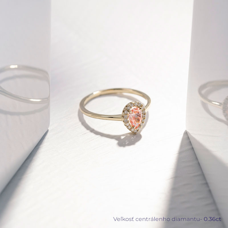 Zásnubný prsteň s certifikovaným fancy pink lab-grown diamantom Briana 114134