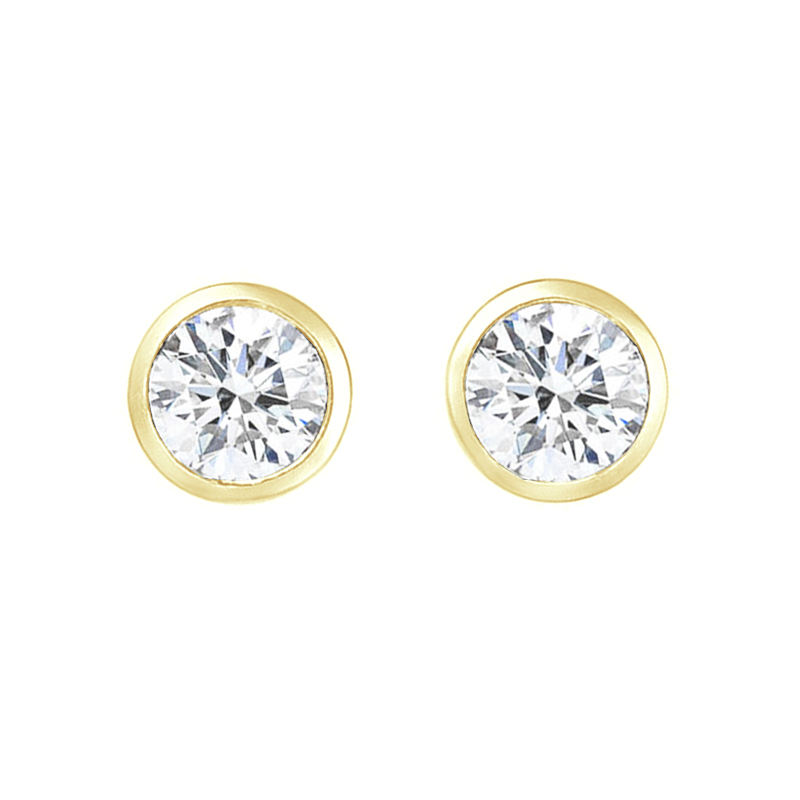 Bezel napichovacie náušnice s 0.06ct diamantmi Jecelyn
