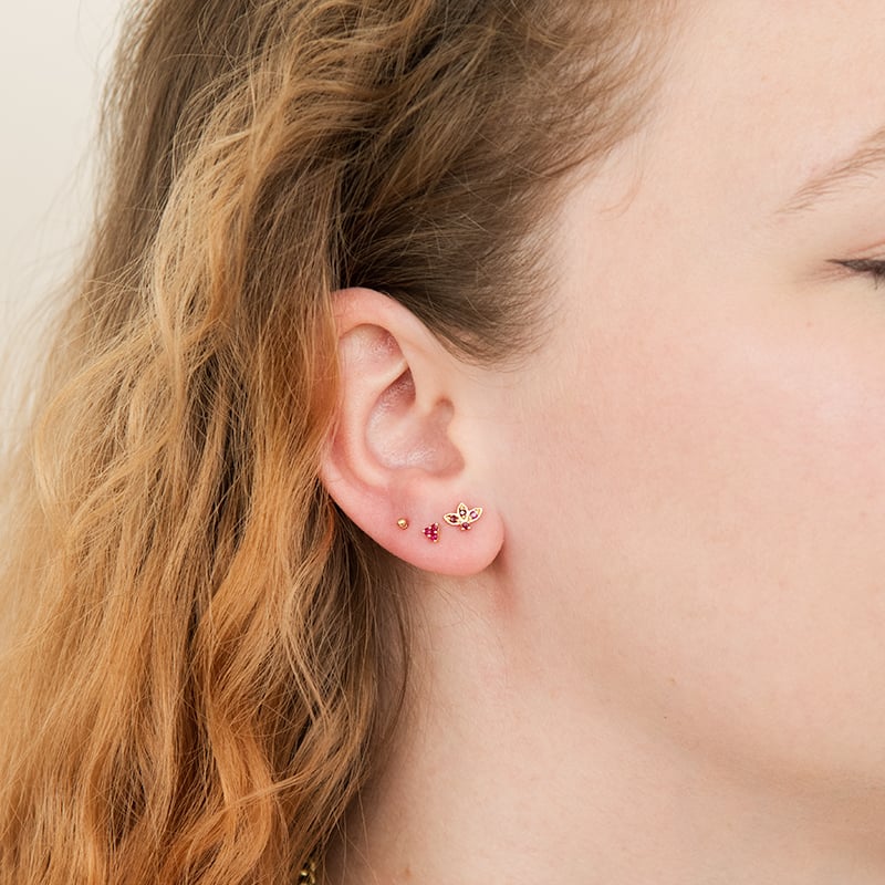 Zlatý labret piercing do ucha Vena 124504