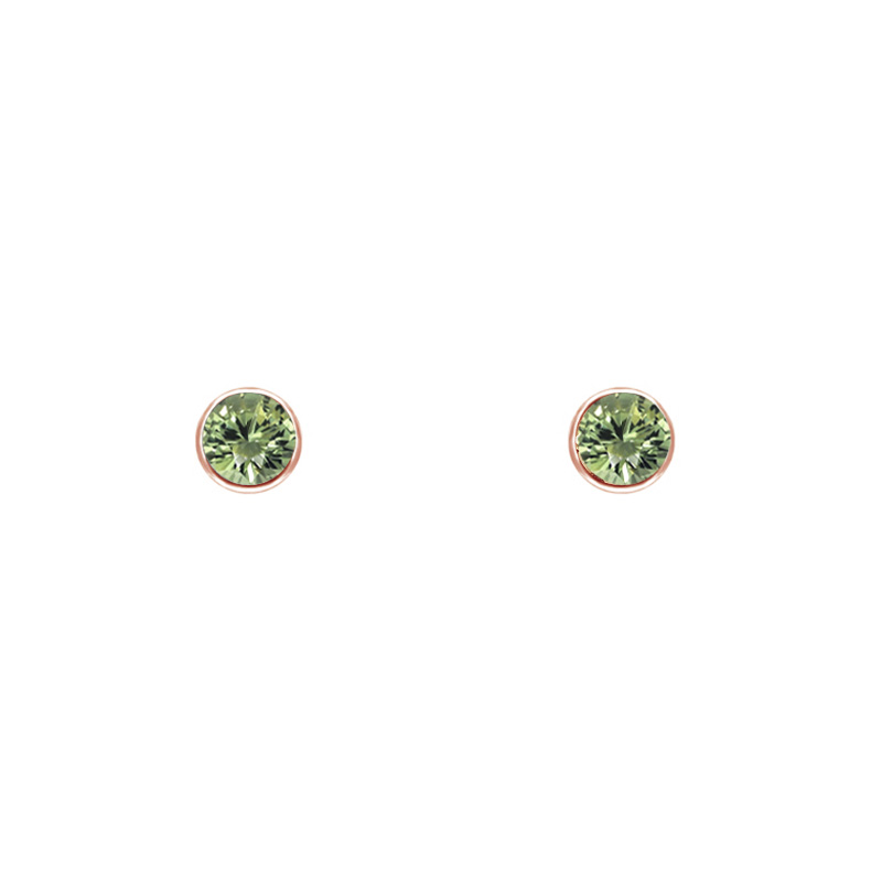 Strieborné bezel náušnice so zelenými zafírmi Viosa 125534