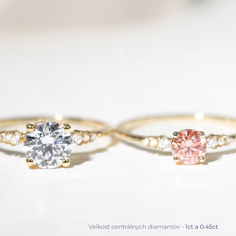 Zásnubný prsteň s certifikovaným fancy pink lab-grown diamantom Elise 125964