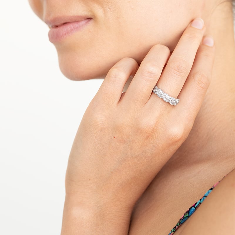 Eternity obrúčka s lab-grown diamantmi a pánsky komfortný prsteň Caika