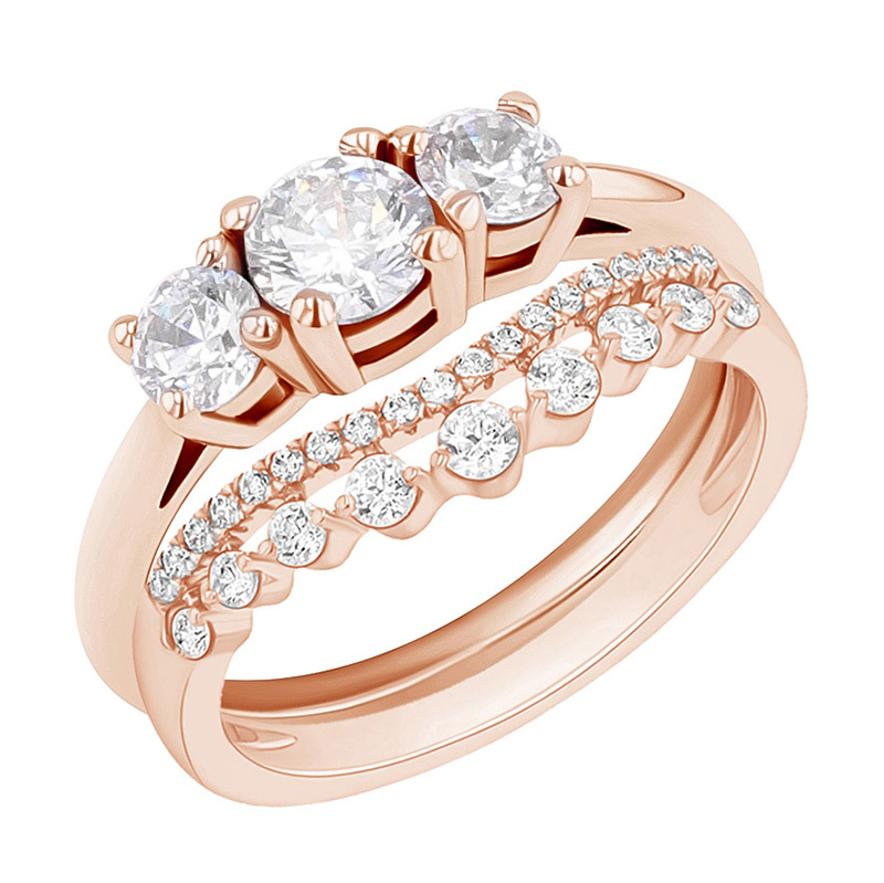 Set prsteňov s možnosťou výberu diamantu Colin 132564