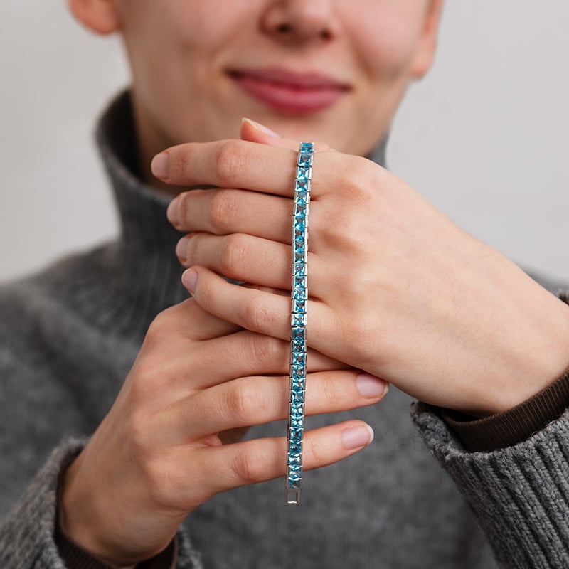Strieborný náramok s 16.75 ct švajčiarskymi topásmi Arlie