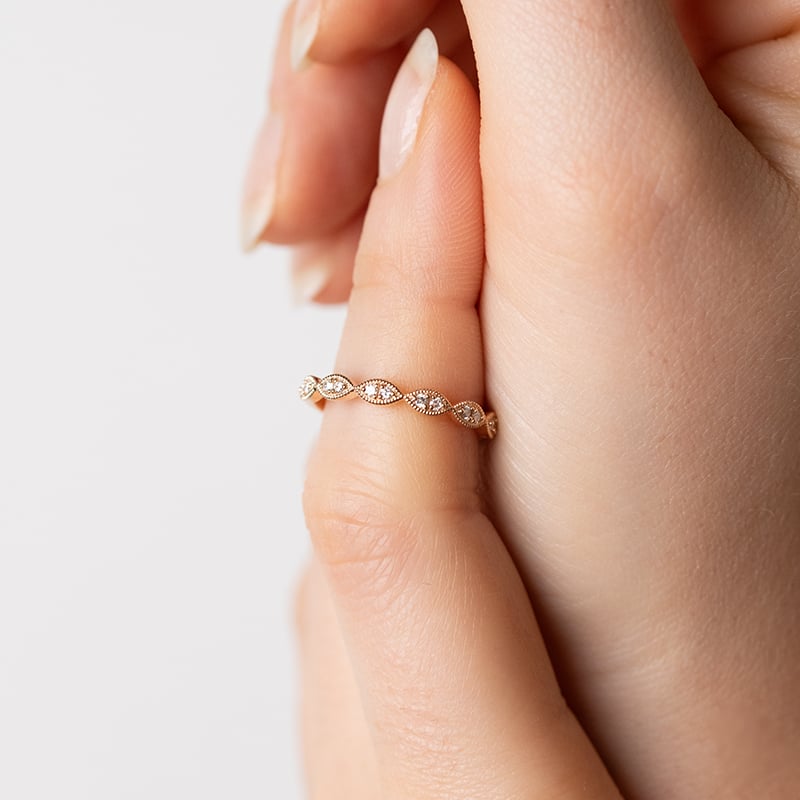 Strieborný nežný eternity prsteň s lab-grown diamantmi Jelani 148014